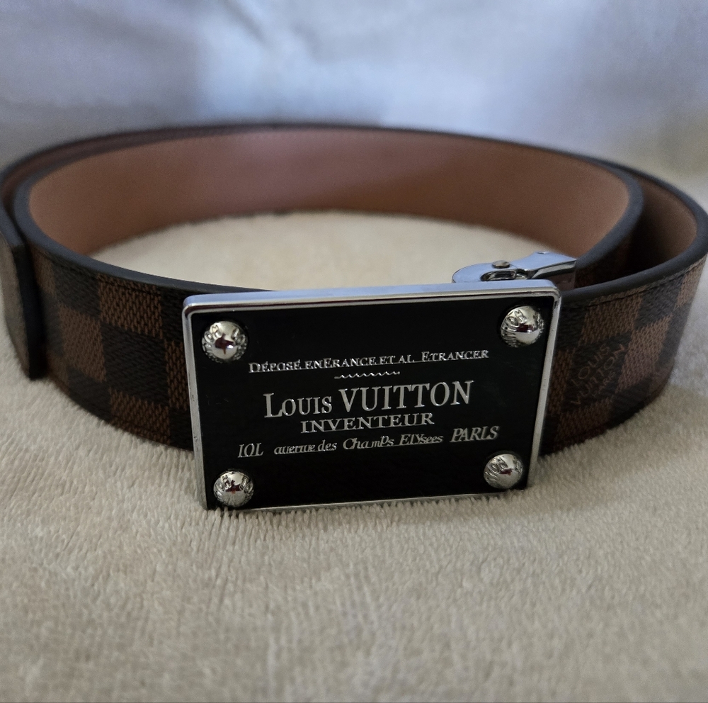 Louis Vuitton Brown Checkered Belt